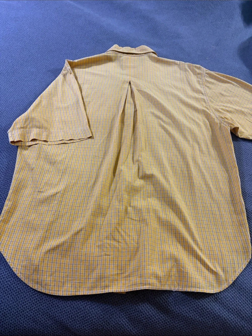 Banana Republic Yellow Plaid Cotton Button-Down Shirt
